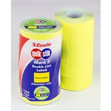 BULK QUIKSTIK MARK 11 WHITE 2 LINE LABELS FLUORESCENT YELLOW REMOVEABLE 1000 LABELS PER ROLL PACK 30