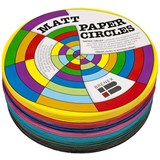 BRENEX MATT CIRCLE PAPER SHAPES SINGLE SIDED 180MM ASSORTED PACK 500