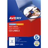 AVERY 960101 L7676 LASER LABELS MEDIA FULL FACE CDDVD 2UP PACK 25