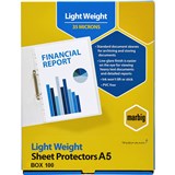 MARBIG LIGHTWEIGHT COPYSAFE SHEET PROTECTORS A5 BOX 100