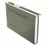 CRYSTALFILE DOUBLE CAPACITY SUSPENSION FILES 30MM FOOLSCAP GREEN PACK 10