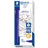 STAEDTLER 432 TRIANGULAR BALLPOINT STICK PEN MEDIUM BLUE BOX 10