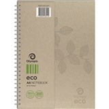 OLYMPIC ECO RECYCLED NOTEBOOK 8MM RULED 70GSM 200 PAGE A4 NATURAL
