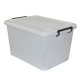 ITALPLAST ROLLER STORAGE BOX WITH LID 55 LITRE CLEAR