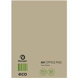 OLYMPIC ECO 100 RECYCLED OFFICE PAD 7MM RULED 60GSM 100 PAGE A4 NATURAL
