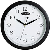 CARVEN WALL CLOCK 250MM BLACK FRAME