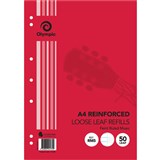 OLYMPIC RM5 REINFORCED LOOSE LEAF REFILL RULED MUSIC 55GSM A4 PACK 50 SHEETS