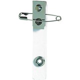 REXEL ID BADGE STRAP CLIP AND PIN CLEAR PACK 10