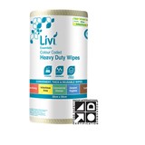 LIVI ESSENTIALS COMMERCIAL WIPES YELLOW CARTON 4
