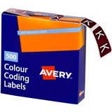 AVERY 43211 LATERAL FILE LABEL SIDE TAB COLOUR CODE K 25 X 38MM BROWN PACK 500