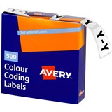AVERY 43225 LATERAL FILE LABEL SIDE TAB COLOUR CODE Y 25 X 38MM WHITE PACK 500