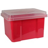ITALPLAST FILE STORAGE BOX 32 LITRE WATERMELONCLEAR LID