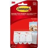 COMMAND ADHESIVE MICRO HOOKS WHITE PACK 3 HOOKS AND 4 STRIPS