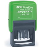 COLOP S260L5 GREEN LINE SELFINKING DATE STAMP ENTERED 4MM REDBLUE