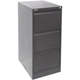 GO STEEL FILING CABINET 3 DRAWERS 460 X 620 X 1016MM BLACK RIPPLE
