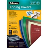FELLOWES BINDING COVER LEATHERGRAIN 230GSM A4 RED PACK 100