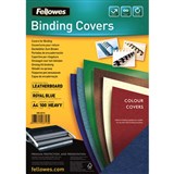 FELLOWES BINDING COVER LEATHERGRAIN 230GSM A4 ROYAL BLUE PACK 100