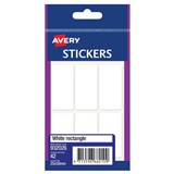 AVERY 932026 MULTIPURPOSE STICKERS RECTANGLE 25 X 50MM WHITE PACK 42