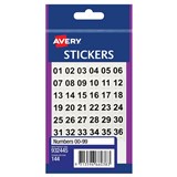 AVERY 932445 MULTIPURPOSE STICKERS 0099 11 X 11MM BLACK ON WHITE PACK 144