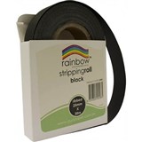 RAINBOW STRIPPING ROLL RIBBED 25MM X 30M BLACK