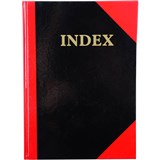BLACK AND RED NOTEBOOK CASEBOUND RULED AZ INDEX 200 PAGE A6 GLOSS COVER