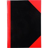 BLACK AND RED NOTEBOOK CASEBOUND RULED 400 PAGE A5 GLOSS COVER