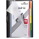 DURABLE DURACLIP DOCUMENT FILE PORTRAIT 50 SHEET CAPACITY INDEX TABS A4 BLACK