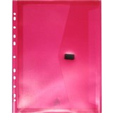 POP POLYWALLY BINDER WALLET HOOK AND LOOP CLOSURE 30MM GUSSET A4 PINK
