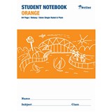 WRITER STUDENT NOTEBOOK PLAINSINGLE RULED 8MM 64 PAGE 250 X 175MM ORANGE