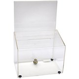 DEFLECTO BALLOT BOX LOCKABLE WITH HEADER LANDSCAPE A4 CLEAR