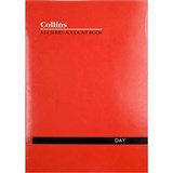 COLLINS A24 SERIES ACCOUNT BOOK DAY FEINT RULED STAPLED 24 LEAF A4 RED