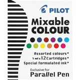 PILOT PARALLEL CALLIGRAPHY PEN INK CARTRIDGE ASSORTED PACK 12