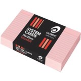 OLYMPIC RULED SYSTEM CARDS 100 X 150MM PINK PACK 100