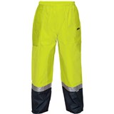 PRIME MOVER MP200 HIVIS WET WEATHER CARGO PANT REFLECTIVE TAPE YELLOW NAVY LARGE TO EXTRA LARGE