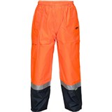 PRIME MOVER MP200 HIVIS WET WEATHER CARGO PANT REFLECTIVE TAPE ORANGE NAVY 2XL TO 3XL