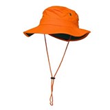 PRIME MOVER MC601 HIVIS HAT COTTON WIDE BRIM ORANGE GREEN SMALL TO MEDIUM