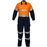 PRIME MOVER MA931 REGULAR WEIGHT COVERALL WITH METAL STUD CLOSURE AND TAPE 2TONE ORANGE NAVY 77R