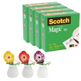 3M SCOTCH 810 MAGIC TAPE 19MM X 33M WITH BONUS C37 FLOWER DISPENSER