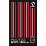 OLYMPIC ME88 MEMO NOTEBOOK 8MM FEINT RULED 80 PAGE 55GSM 165 X 100MM