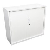GO STEEL TAMBOUR DOOR CABINET NO SHELVES 1200 X 1200 X 473MM WHITE CHINA