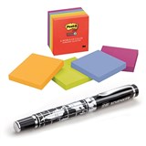 3M 6545SSAN POSTIT SUPER STICKY NOTES 90 SHEET PAD 76 X 76MM MARRAKESH PACK 5 X 2 INCLUDES BONUS WORLD OF COLOUR PEN