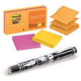 3M R3306SSUC SUPER STICKY POP UP NOTES RIO DE JANIERO PACK 6 X 2 INCLUDES BONUS WORLD OF COLOUR PEN