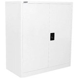 STEELCO STATIONERY CABINET 2 SHELVES 1015 X 914 X 463MM WHITE SATIN