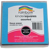 RAINBOW KINDER SHAPES TISSUE SQUARES DOUBLE SIDED 17GSM 125MM ASSORTED PACK 480