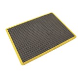 AIR GRID ANTIFATIGUE MAT 900 X 1200MM BLACKYELLOW BORDER
