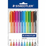 STAEDTLER 432 TRIANGULAR BALLPOINT STICK PEN MEDIUM ASSORTED PACK 10