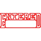 XSTAMPER CXBN 1205 PREINKED MESSAGE STAMP ENTEREDDATE 42 X 13MM RED