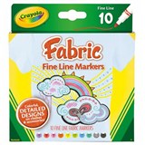 CRAYOLA FINE LINE FABRIC MARKERS PACK 10