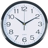 ITALPLAST WALL CLOCK 300MM PLASTIC WHITE  BLACK