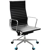 AERO MANAGERS CHAIR HIGH BACK ARMS LEATHER BLACK